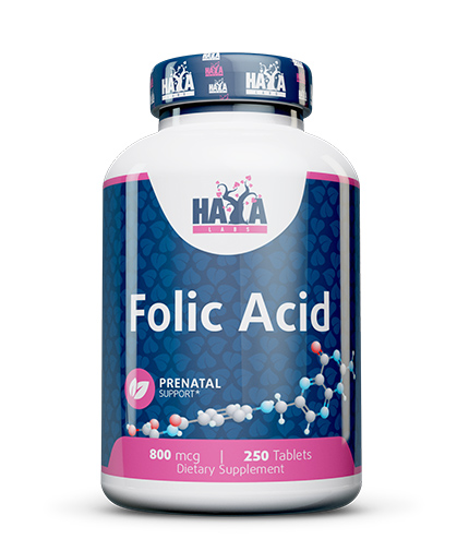 HAYA LABS Folic Acid 800mcg. / 250 Vtabs.