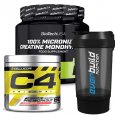PROMO STACK Biotech USA Creatine + C4 Pre-workout + Shaker