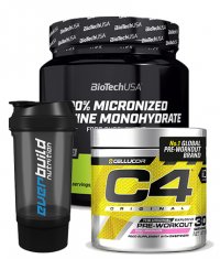 PROMO STACK Biotech USA Creatine + C4 Pre-workout + Shaker