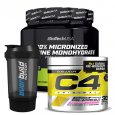 PROMO STACK Biotech USA Creatine + C4 Pre-workout + Shaker
