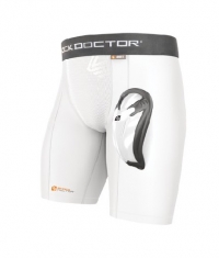 SHOCK DOCTOR Core Compression Short with BioFlex Cup / Junior / White