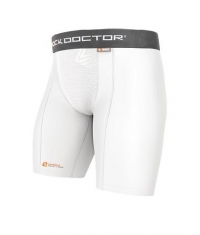 SHOCK DOCTOR Compression Short With Cup Pocket / Junior / White